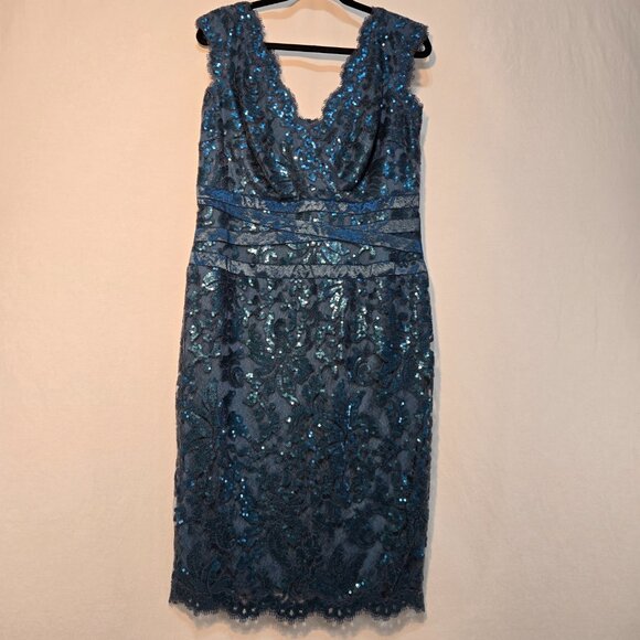Tadashi Shoji Dresses & Skirts - TADASHI SHOJI Special Occasions Embellished AZURE Sheath Dress Size 12 NEW TAGS!